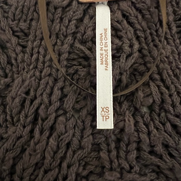 NWOT Free People Montana Cable Cardi - size S color Black Coffee - Picture 3 of 3